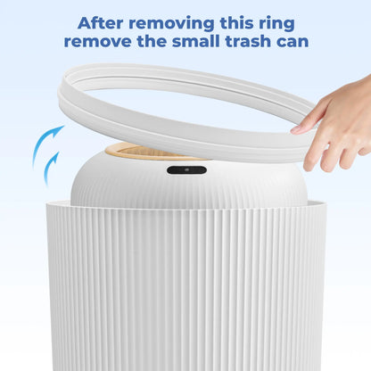 Pukomc Smart Induction Waterproof Trash Can - Multifunctional Motion Sensor Design for Bathroom, Bedroom, and Office - Nordic Style Space-Saving Household Essential