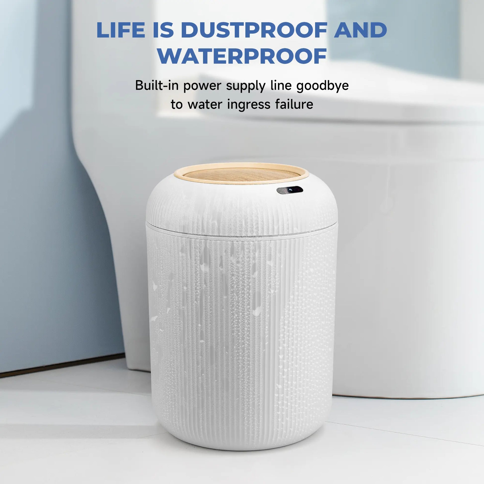Pukomc Smart Induction Waterproof Trash Can - Multifunctional Motion Sensor Design for Bathroom, Bedroom, and Office - Nordic Style Space-Saving Household Essential