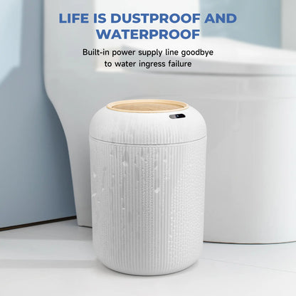 Pukomc Smart Induction Waterproof Trash Can - Multifunctional Motion Sensor Design for Bathroom, Bedroom, and Office - Nordic Style Space-Saving Household Essential