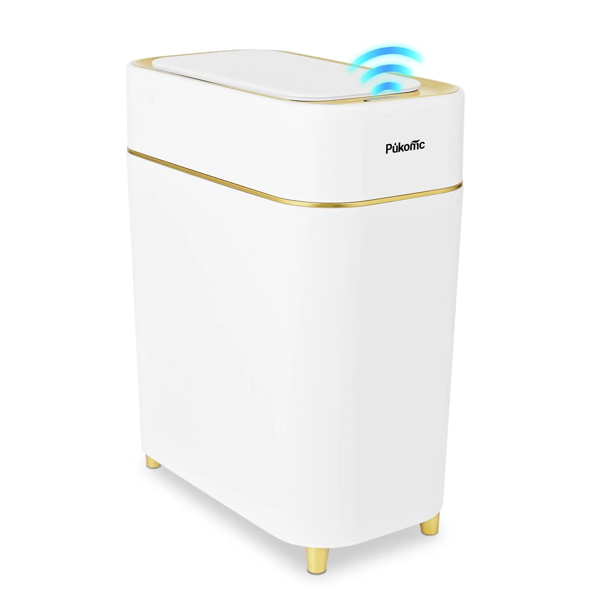 Pukomc Smart Induction Waterproof Trash Can - Multifunctional Motion Sensor Design for Bathroom, Bedroom, and Office - Nordic Style Space-Saving Household Essential