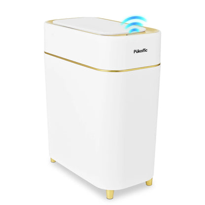 Pukomc Smart Induction Waterproof Trash Can - Multifunctional Motion Sensor Design for Bathroom, Bedroom, and Office - Nordic Style Space-Saving Household Essential