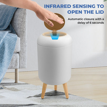 Pukomc Smart Induction Waterproof Trash Can - Multifunctional Motion Sensor Design for Bathroom, Bedroom, and Office - Nordic Style Space-Saving Household Essential