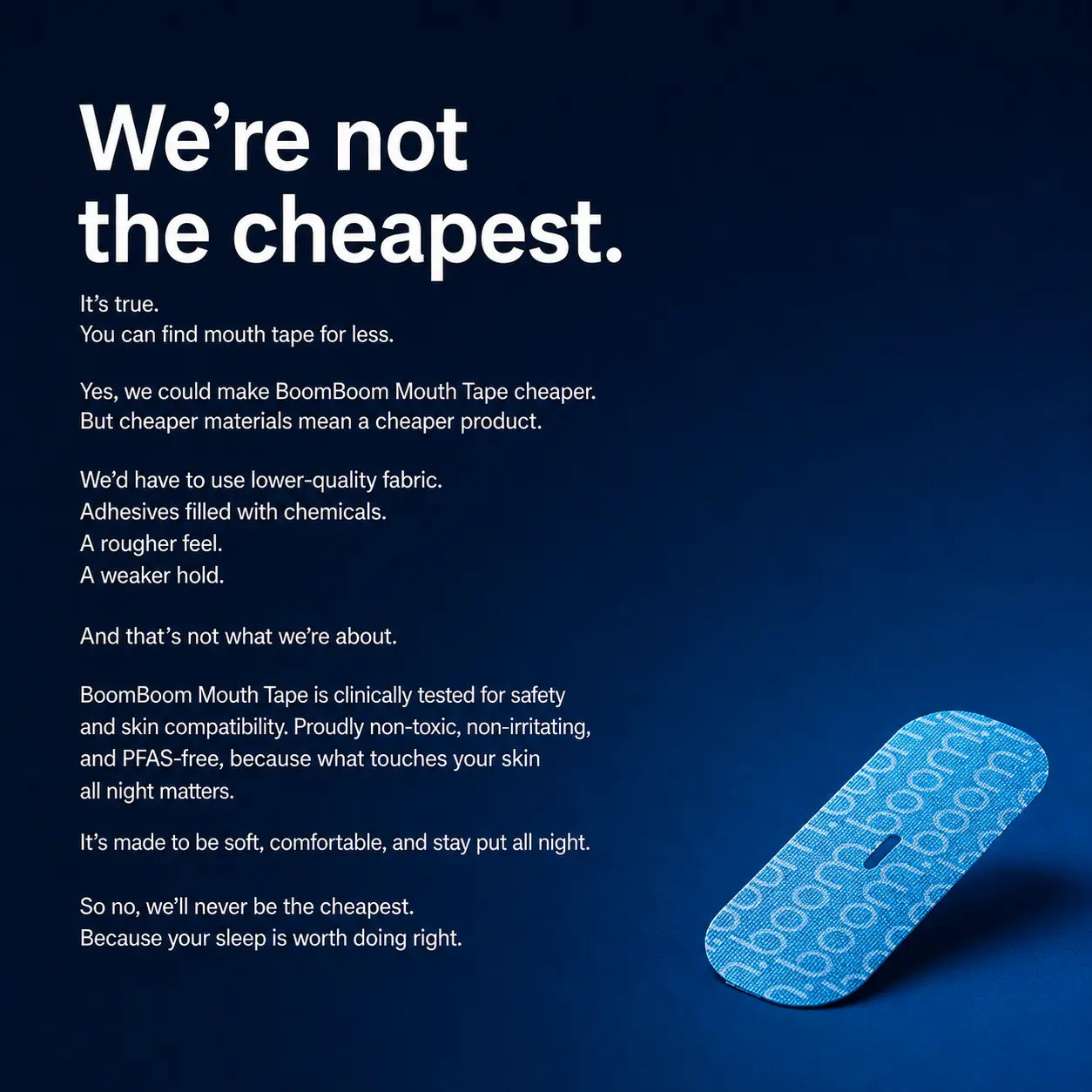 SleepWell Mouth Tape for Better Sleep | Gentle Nasal Breathing Support | Comfortable Skin-Friendly Adhesive | Flexible Nighttime Sleep Strips | Breathable Fabric Design | Wake Up Feeling Refreshed