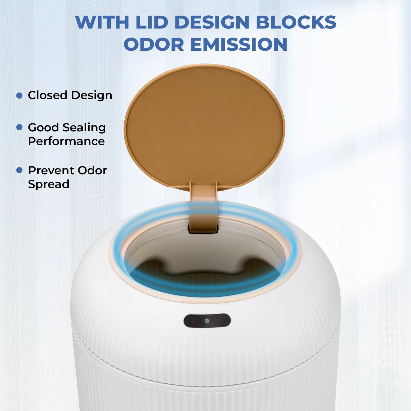 Pukomc Smart Induction Waterproof Trash Can - Multifunctional Motion Sensor Design for Bathroom, Bedroom, and Office - Nordic Style Space-Saving Household Essential